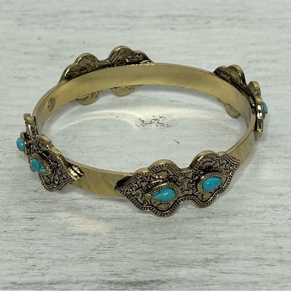 Samantha Wills Gold Plated Turquoise Engraved Adventure Into Wanderlust Bracelet - Picture 9 of 16